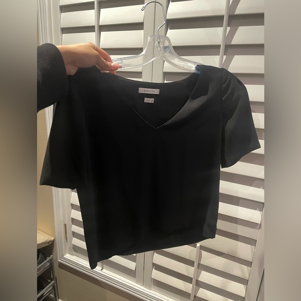 Aritzia Babaton Black Randy Blouse